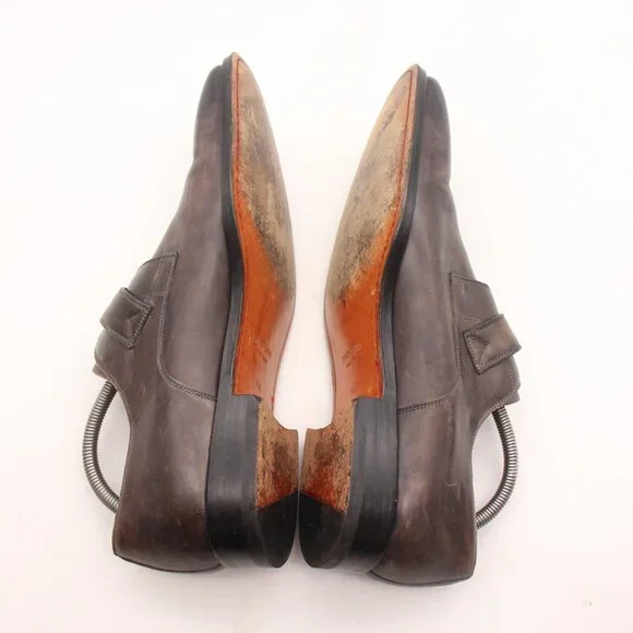 Magnanni Marco II Grey Single Monk Strap Men's Size 9.5 M Dress Shoes